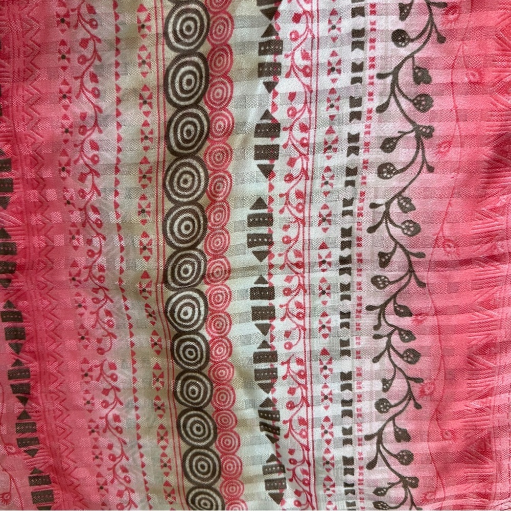 Pink & BrownPatterned Scarf Boho Bohemian